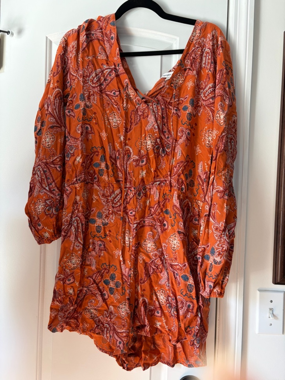 Abercrombie & Fitch Orange Paisley Romper